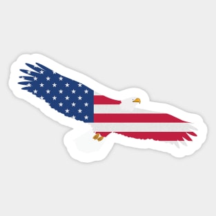 Flying American Bald Eagle Sticker